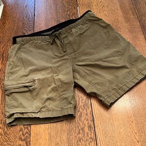 Men's Olive Drawstring Utility Shorts